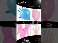 Sarung Tangan Sekali Pakai Nitril Merah Muda Tahan Bahan Kimia Untuk Laboratorium