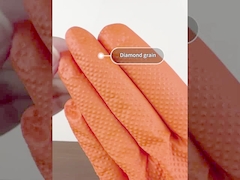 Orange Kecil 8 Mil Sarung Tangan Sekali Pakai Nitrile Diamond Grip 100pcs / Box