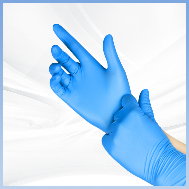 Sarung Tangan Nitrile Sintetis Biru 9 Inci Sekali Pakai Tahan Bahan Kimia Cocok untuk Berbagai Acara seperti Foo