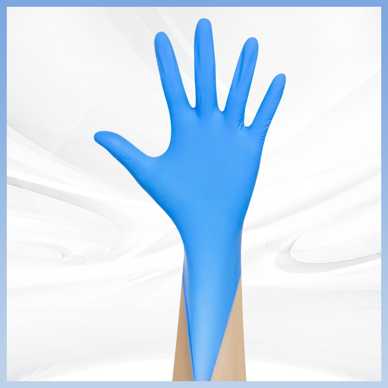 Sarung Tangan Nitrile Sintetis Biru 9 Inci Sekali Pakai Tahan Bahan Kimia Cocok untuk Berbagai Acara seperti Foo