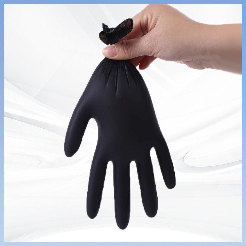 Anti-Tonjakan PVC sekali pakai Sarung Tangan Mudah Bermain Hewan Hitam Warna