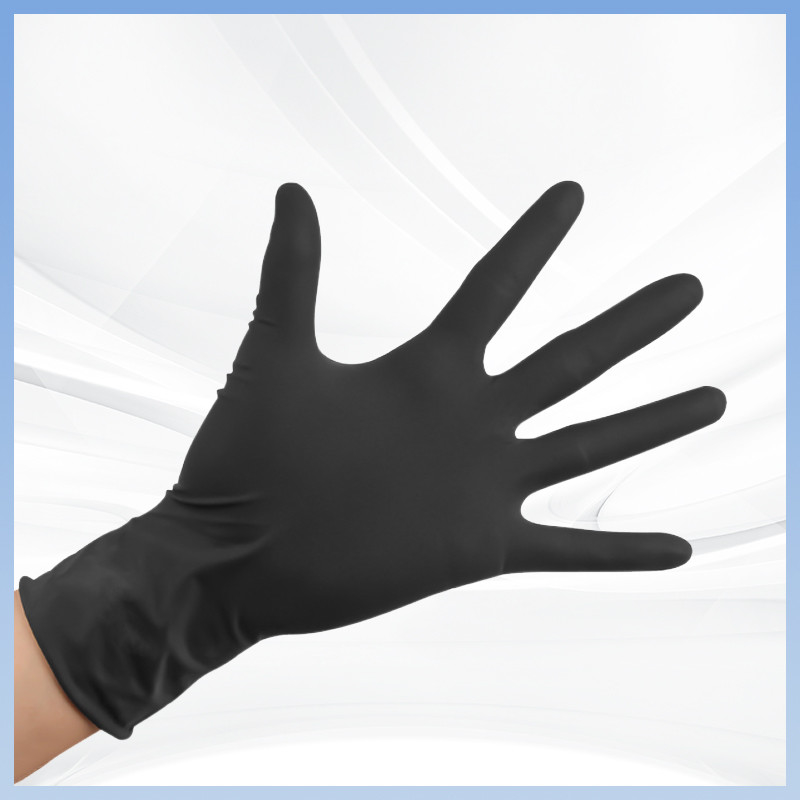 Jari Hitam Anti slip Gloves tangan lateks alami Tato bordir Pengolahan makanan Gloves nitril aman