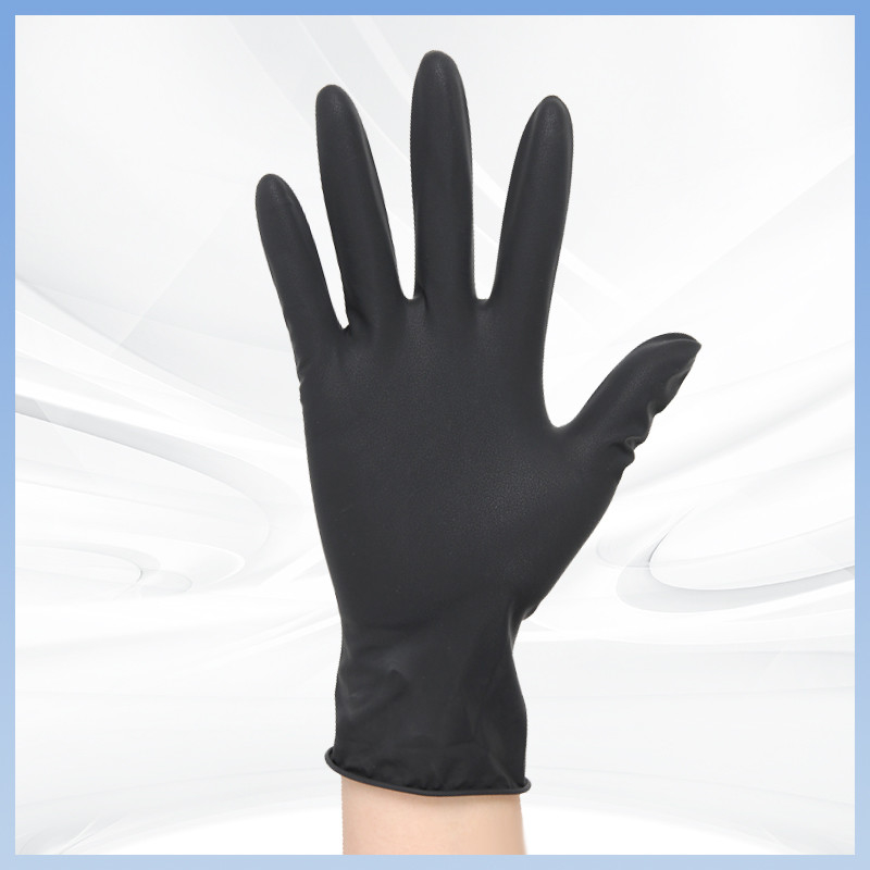 Jari Hitam Anti slip Gloves tangan lateks alami Tato bordir Pengolahan makanan Gloves nitril aman